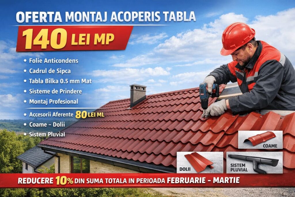 Oferta Montaj Acoperis din Tabla